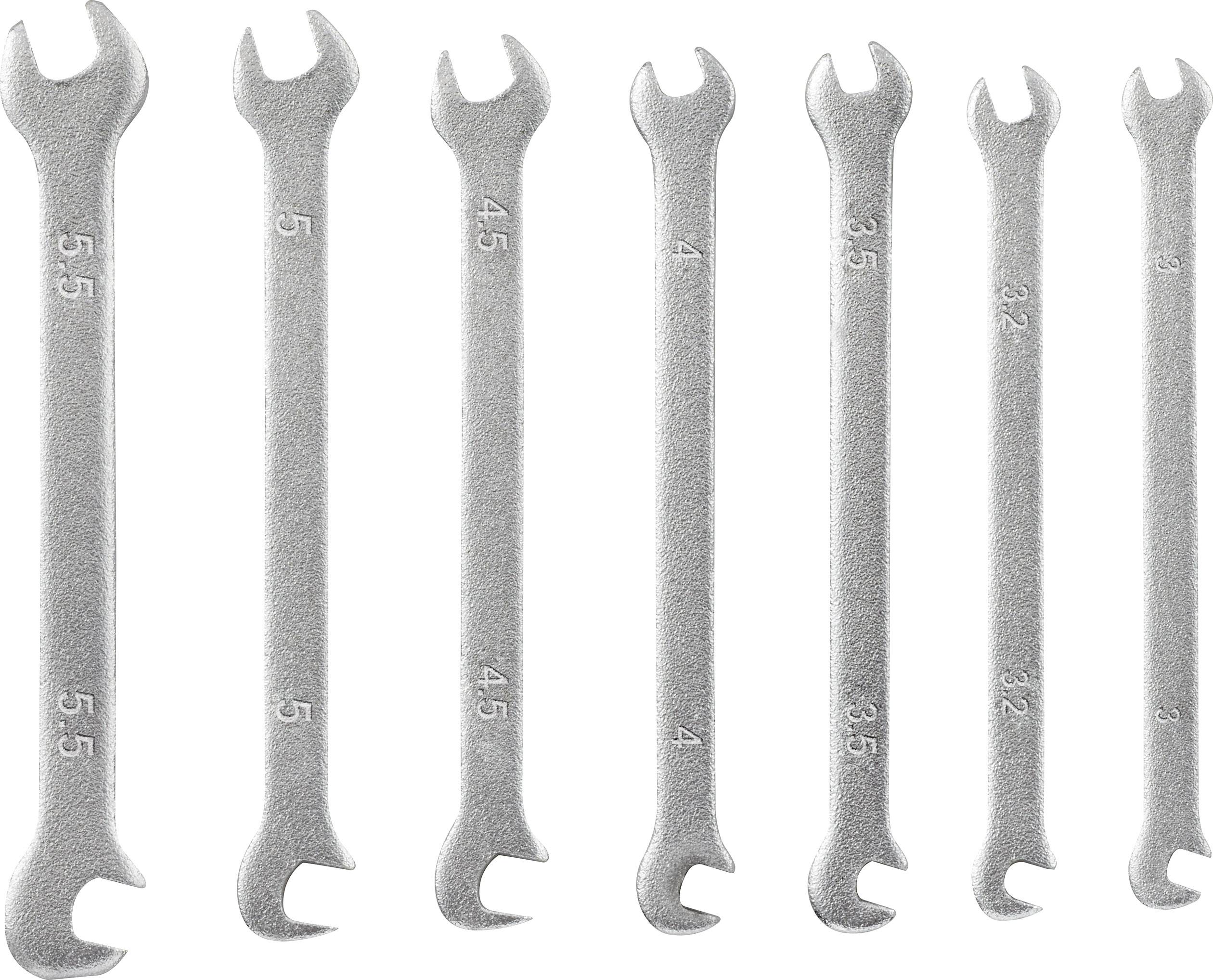 TOOLCRAFT TO-4985421 set dvostranih viljuškastih ključeva, 7 delova