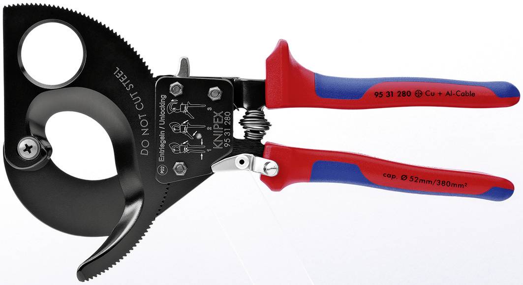 Knipex 95 31 280 makaze za kablove sa račnom, 52 x 380 mm