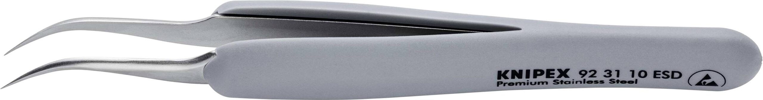 Knipex precizni precizna pinceta, ESD, nerđajući čelik, nerđajući, gumiranim, dimenzije 122 mm x 15 mm