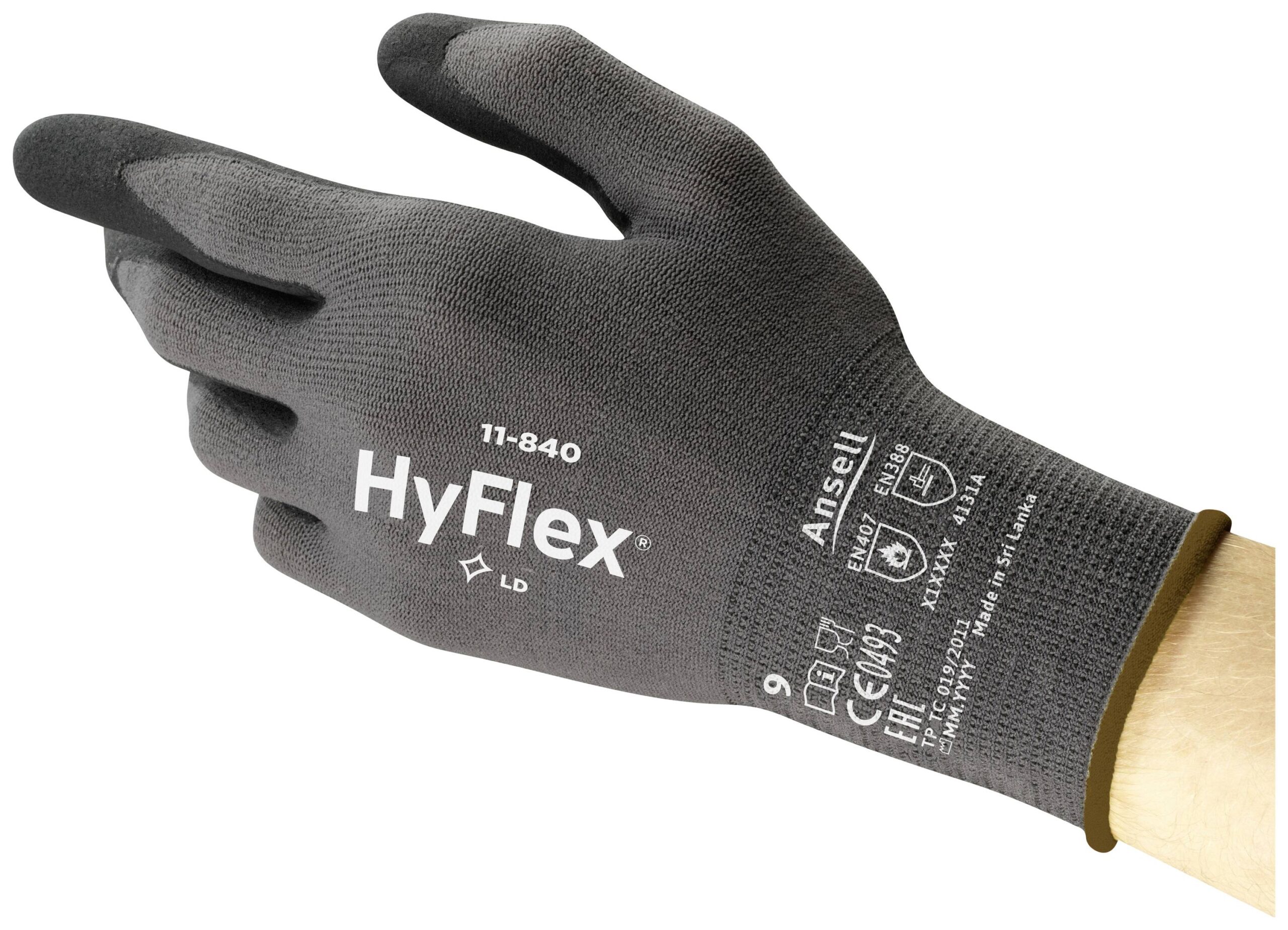 Ansell 11840R100-1P HyFlex radne rukavice, crna