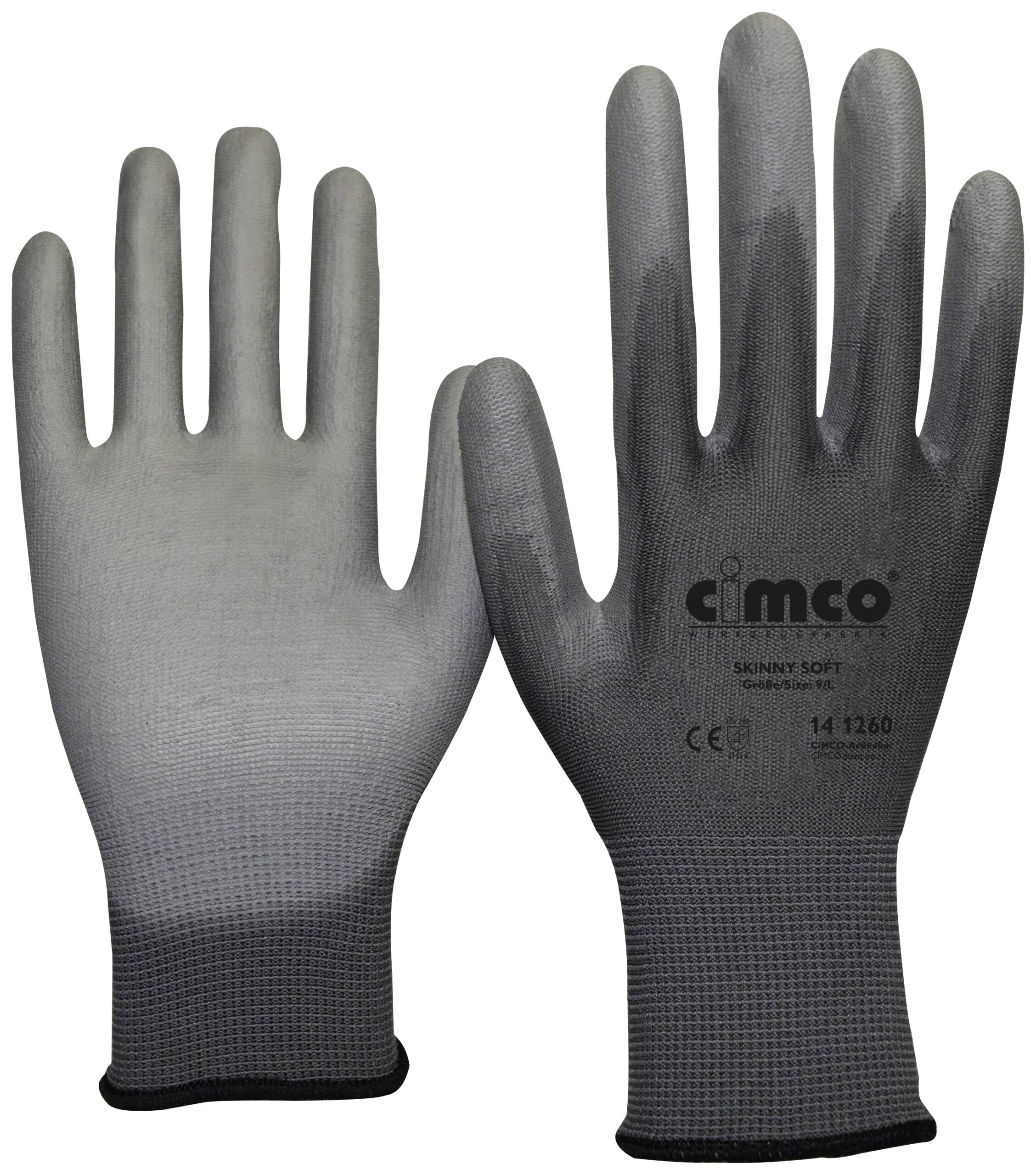 Cimco 141260 radne rukavice, 9, L, siva