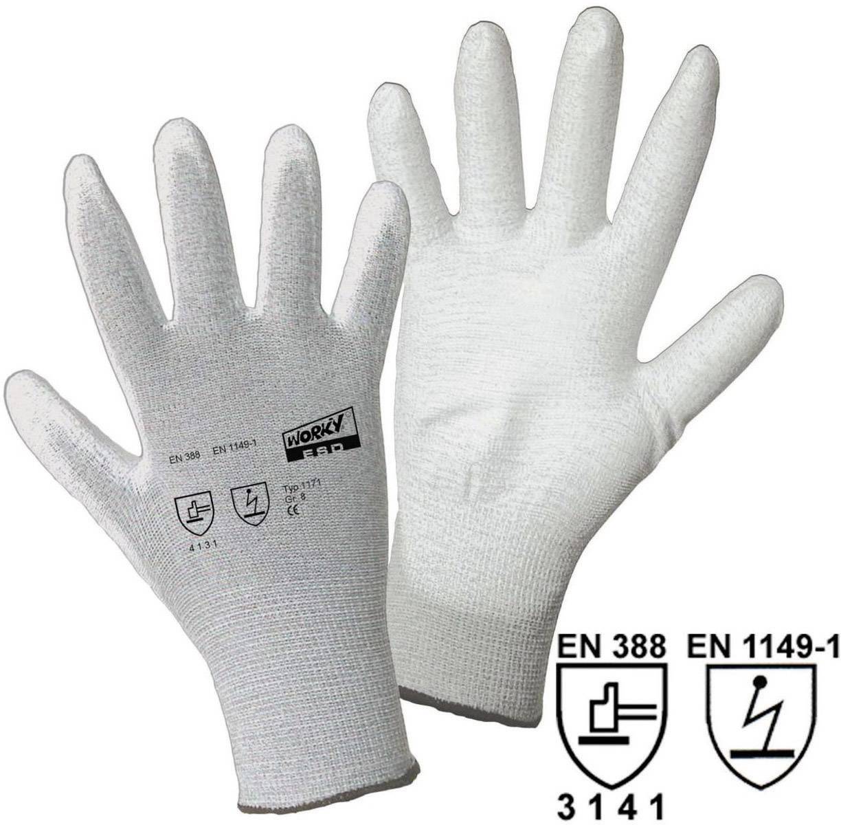 Worky 1171 radne rukavice, ESD, 11, XXL, siva, bela