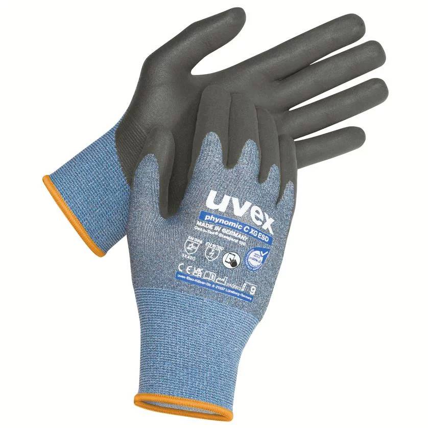 Uvex 6004811 rukavice otporne na posekotine, ESD, crna, plava