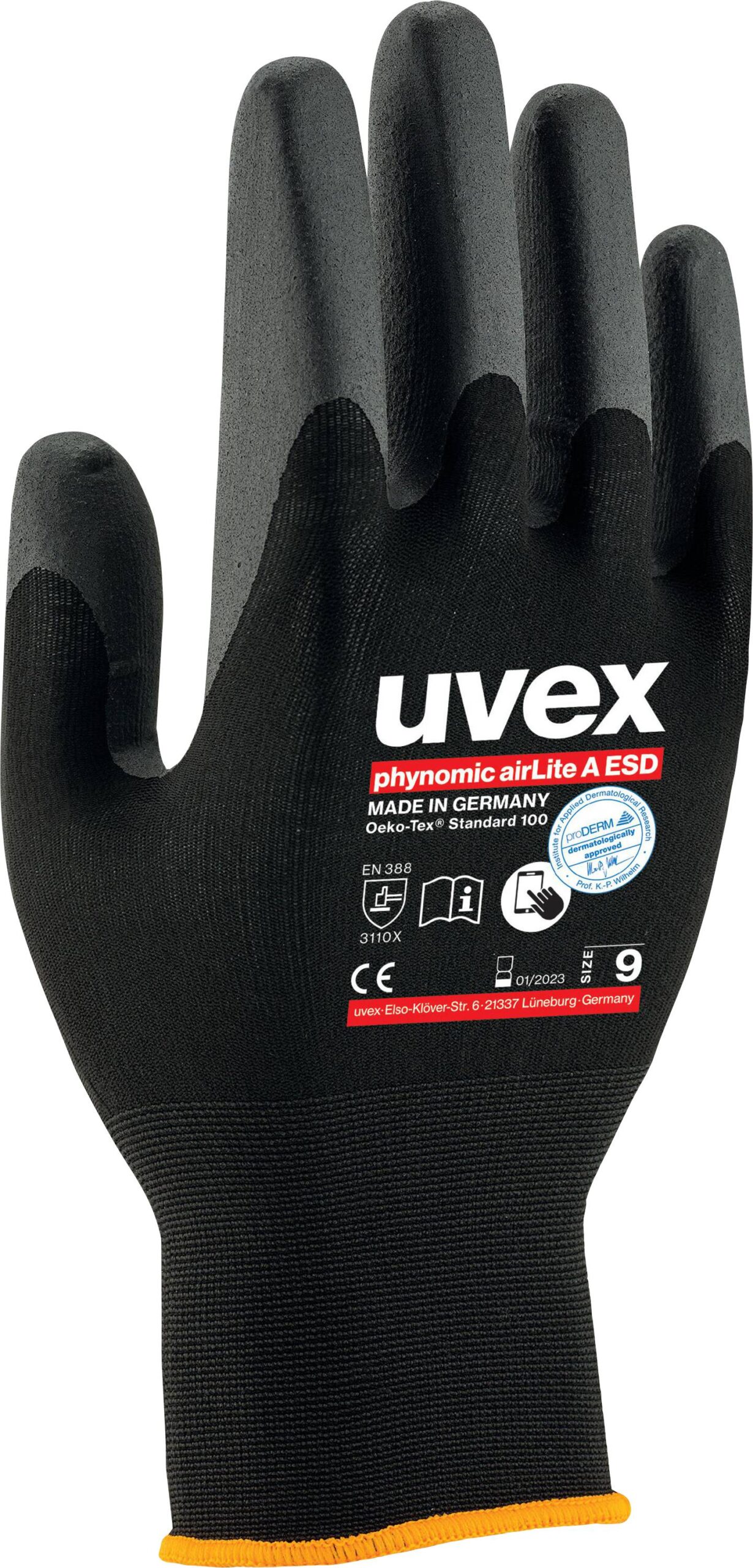 Uvex 6037 6003808 montažne rukavice, crna