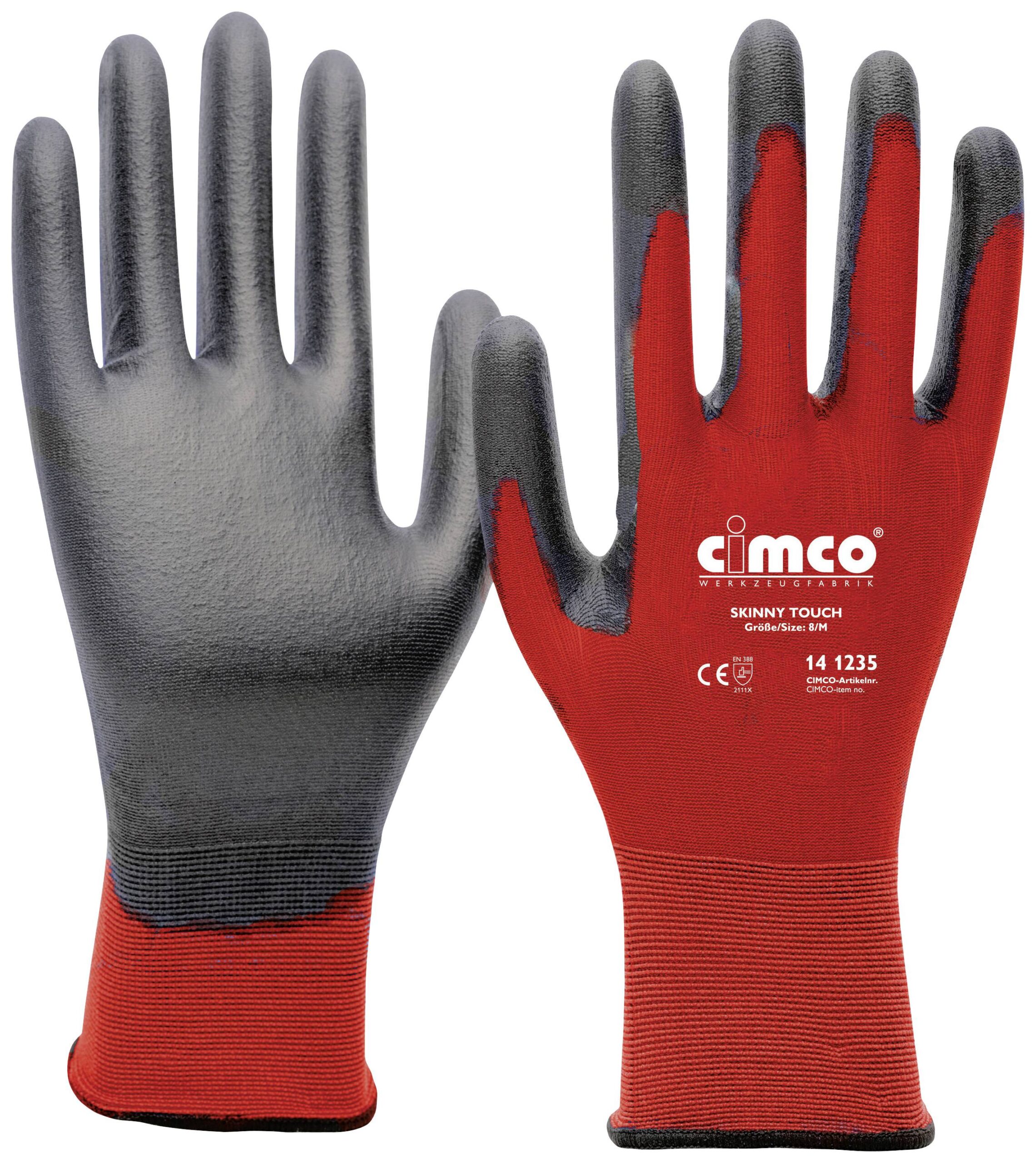 Cimco 141237 radne rukavice, 9, L, crveno-siva