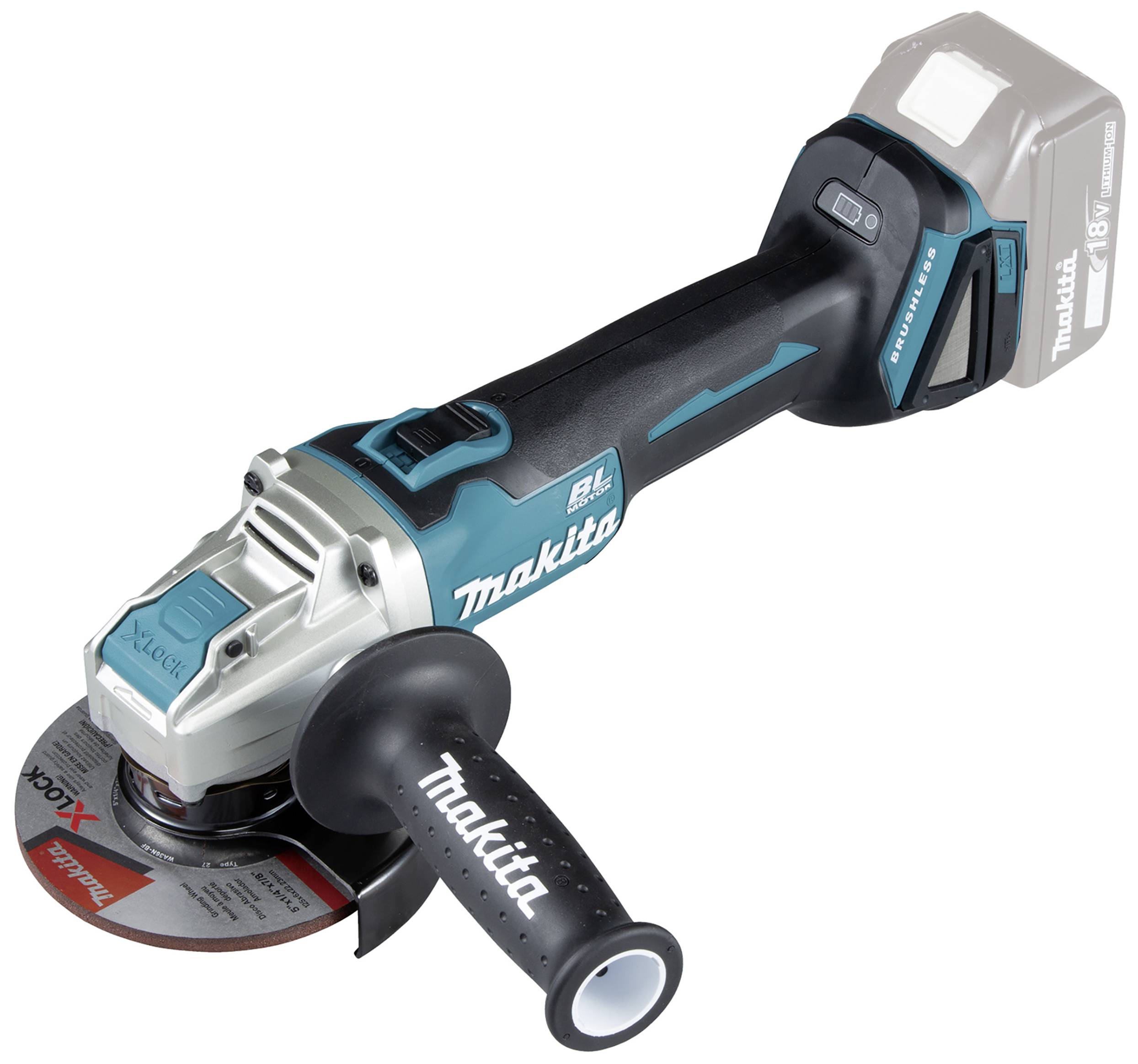 Makita 18V akumulatorska ugaona brusilica, Akumulatorski
