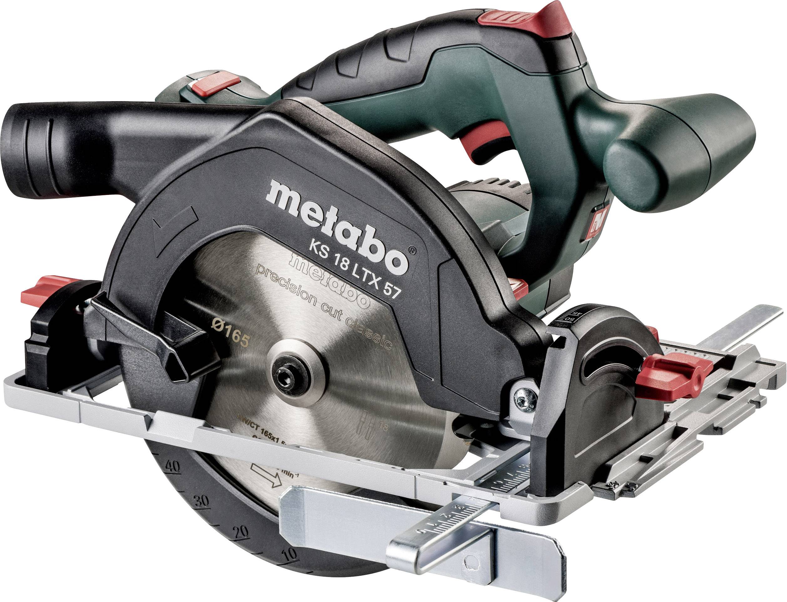 Metabo KS 18 LTX 57 akumulatorska ručna kružna testera, Dubina, ø lista testere 165 mm