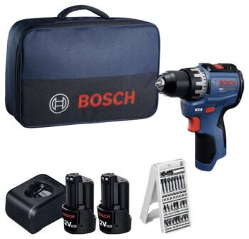 Bosch Professional GSR12V-31 2x GBA12V-20 akumulatorska bušilica-odvijač, 25 delova