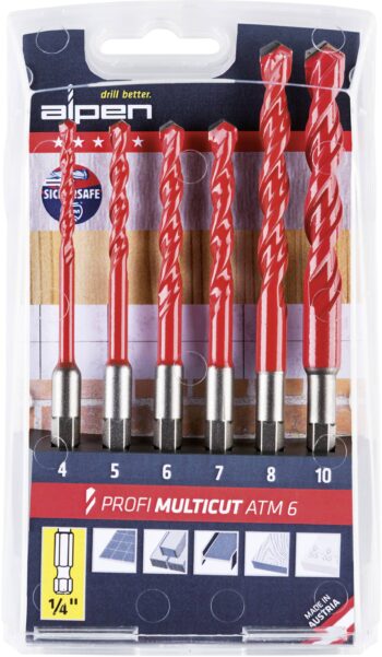 Alpen MultiCut 0000100802100 set višenamenskih burgija, 6 delova