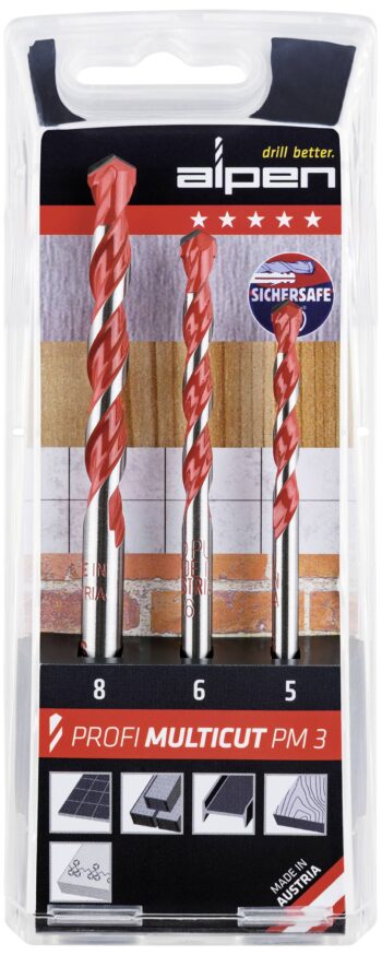 Alpen MultiCut 100703100 set višenamenskih burgija, 3 dela