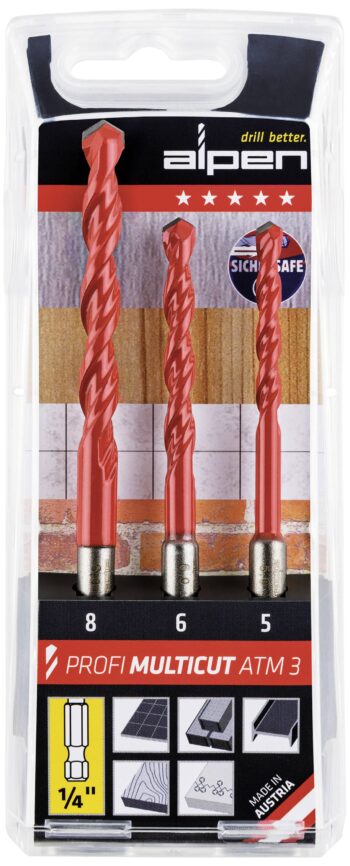 Alpen MultiCut 100803100 set višenamenskih burgija, 3 dela