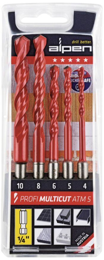 Alpen MultiCut 100805100 set višenamenskih burgija, 5 delova