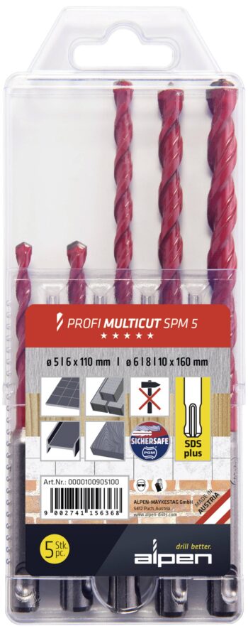 Alpen MultiCut 100905100 set višenamenskih burgija, 5 delova