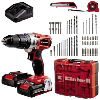 Einhell X-Change akumulatorska udarna bušilica-odvijač, 64 dela
