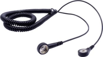 Quadrios ESD uzemljivački kabl, crna, pritisni, priključak pritisni dugme 10 mm, dužina kabla 3