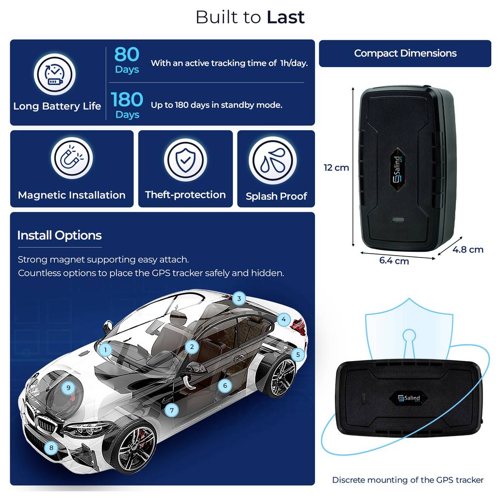 Salind GPS 20 4G (10102) GPS lokator sa magnetima, baterija 20.000 mAh do 80 dana, SIM kartica