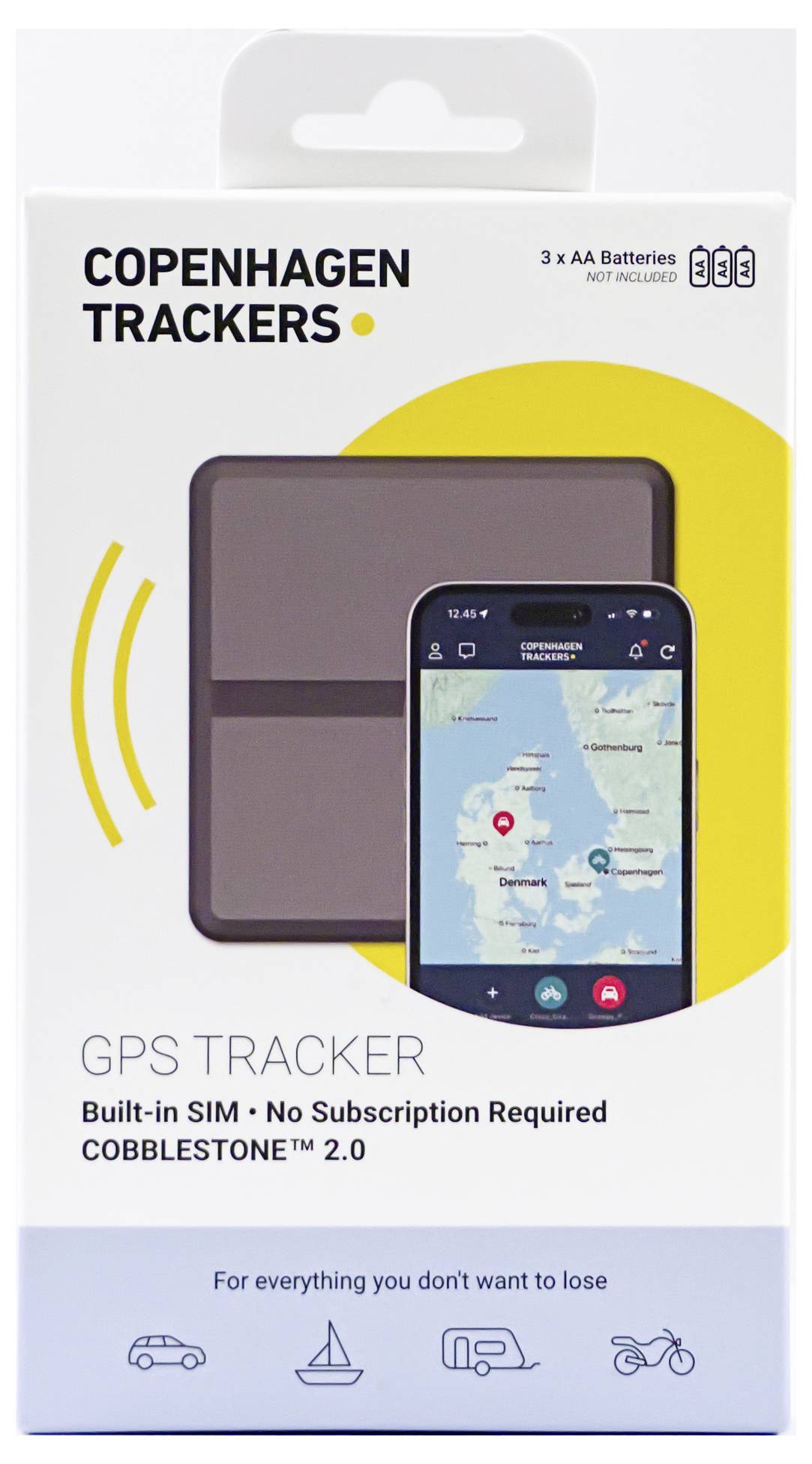 Cobblestone 2.0 (82000) samostalni GPS lokator na AA baterije, profili uživo, dnevno, nedeljno i parkiranje