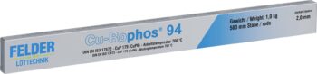 Felder Löttechnik Cu-Rophos 94 (CuP 179) tvrdi lem za bakar, šipke 2 mm, 1 kg (Model 330120501)