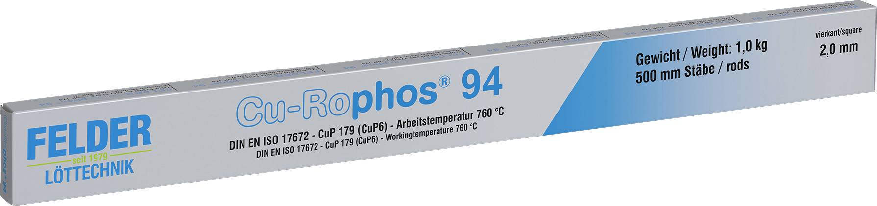 Felder Löttechnik Cu-Rophos 94 (CuP 179) tvrdi lem za bakar, šipke 2 mm, 1 kg (Model 330120501)