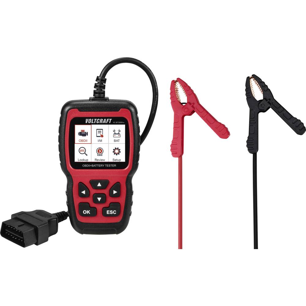 Voltcraft VC-BT300Pro OBD2 čitač kodova 2u1 sa testerom akumulatora 12 V