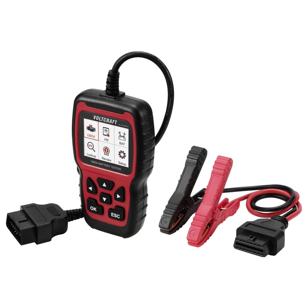 Voltcraft VC-BT300Pro OBD2 čitač kodova 2u1 sa testerom akumulatora 12 V