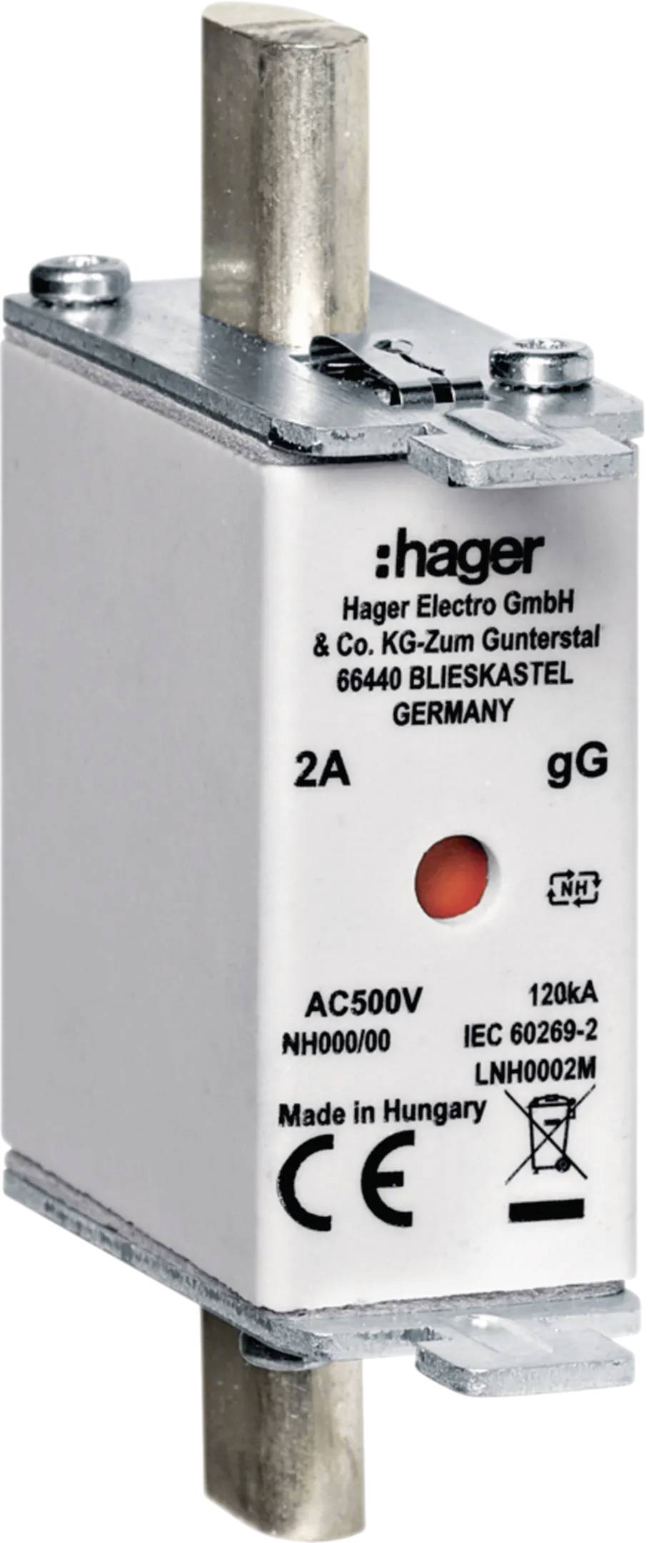 Hager LNH0002M 2A 500V