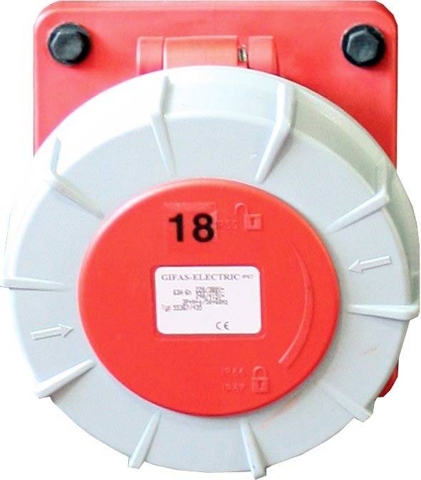 Gifas 306359.IP67 CEE zidna utičnica 63 A, 400 V