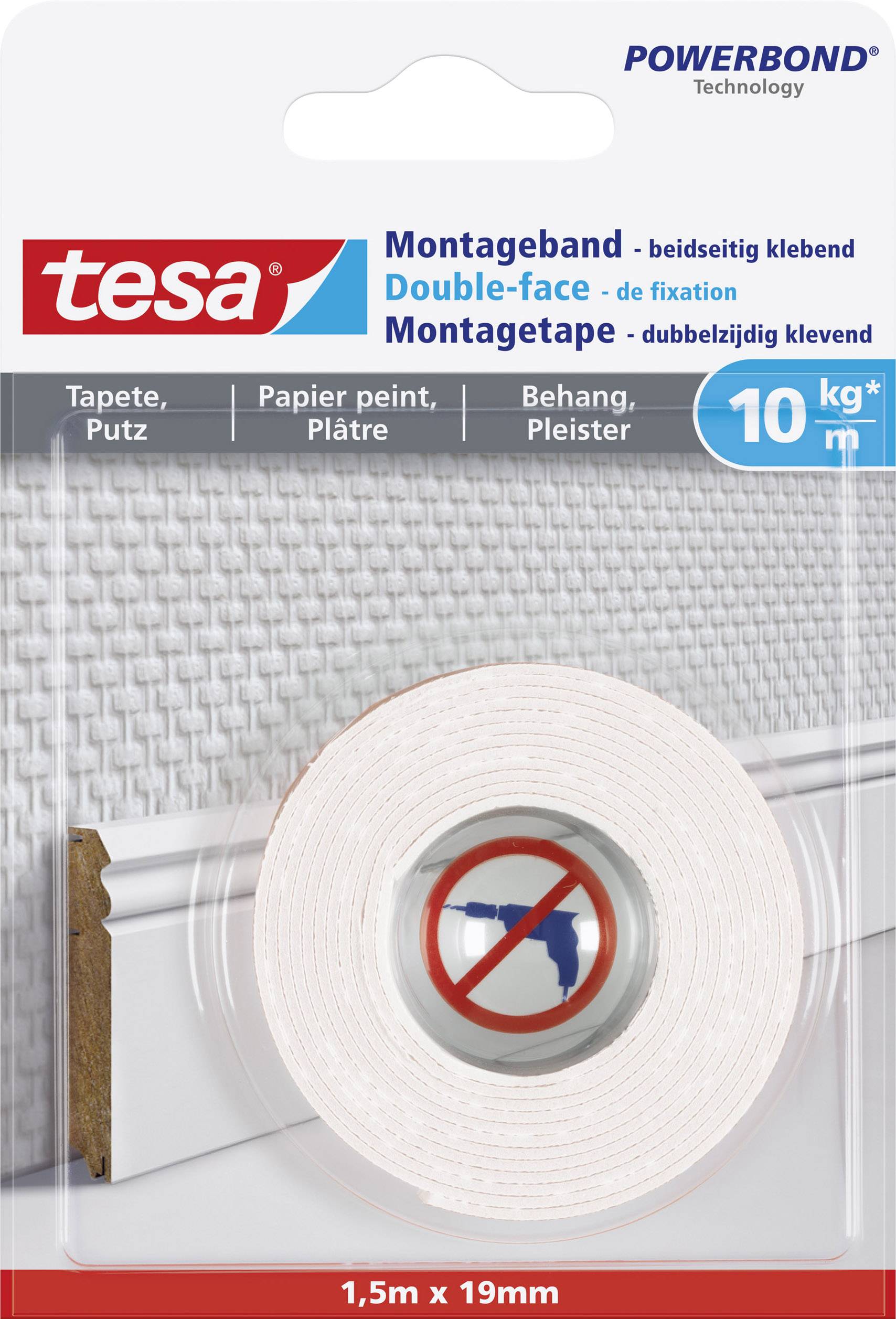 Tesa 1486913 montažna traka 1.5 m x 19 mm, bela, PE pena, kaučuk, debljina 1.35 mm