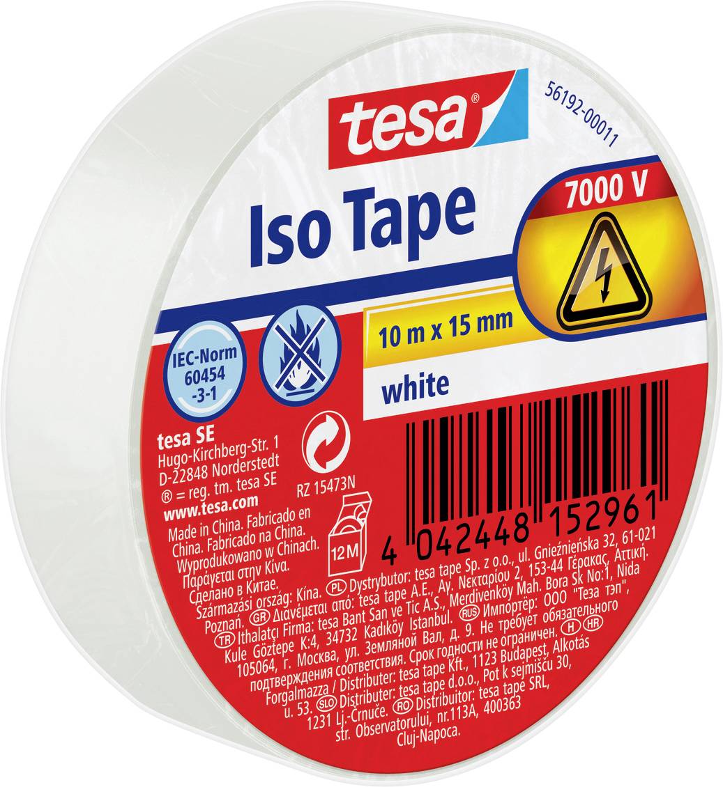 Tesa 56192-00011-22 izolir traka 10 m x 15 mm, bela, meki PVC, kaučuk, debljina 0.13 mm