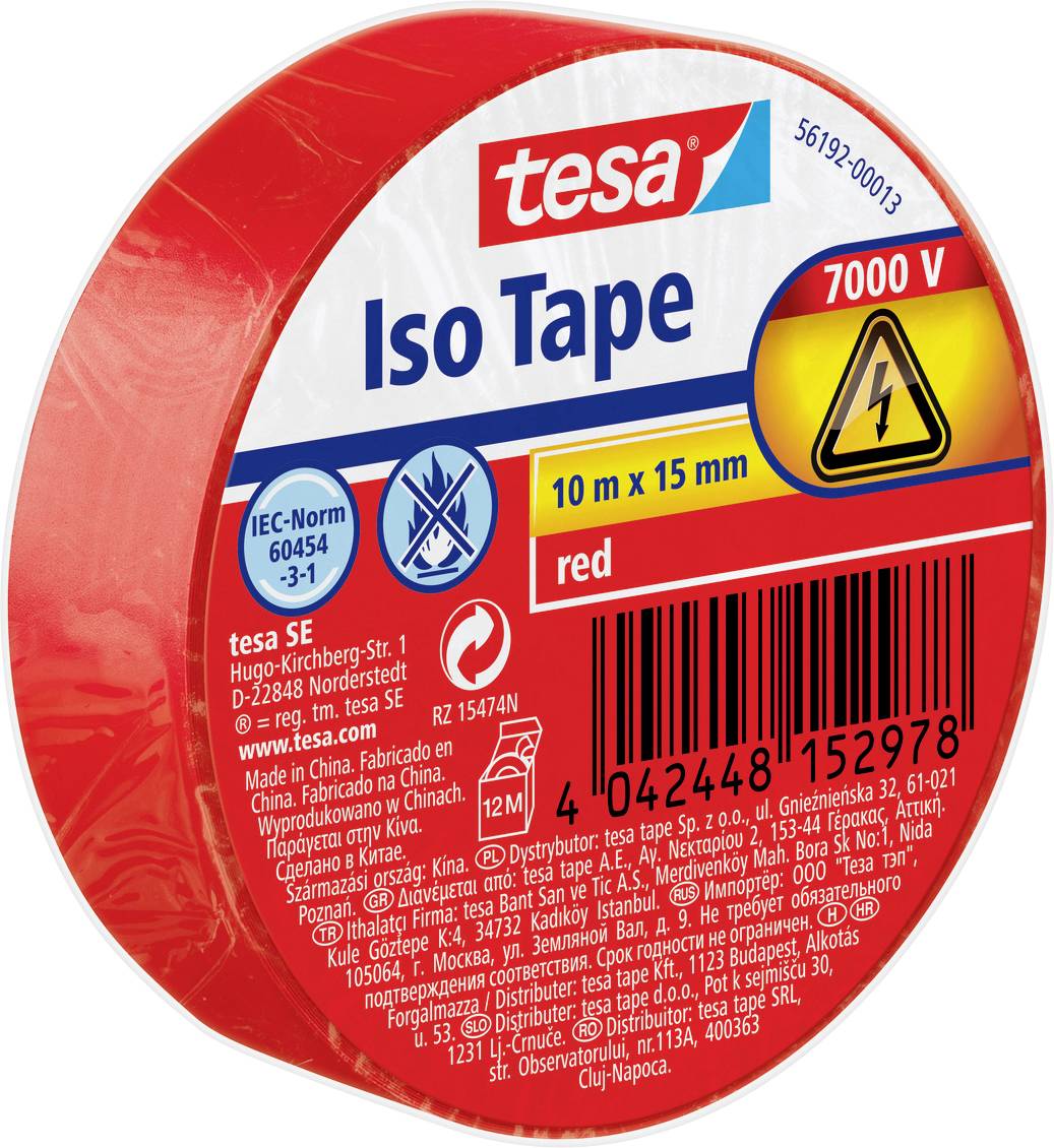 tesa 6.000 izolir traka crvena 10 m x 15 mm 1 rola