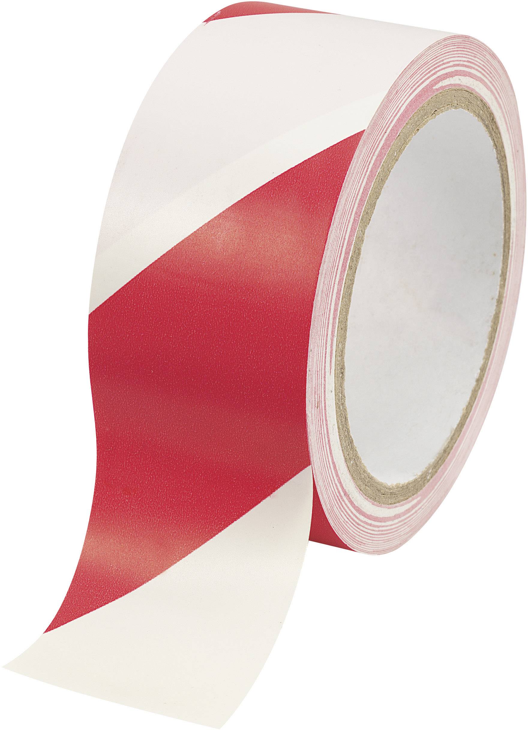 TOOLCRAFT 1564135 upozoravajuca traka bela, crvena 18 m x 48 mm 1 rola