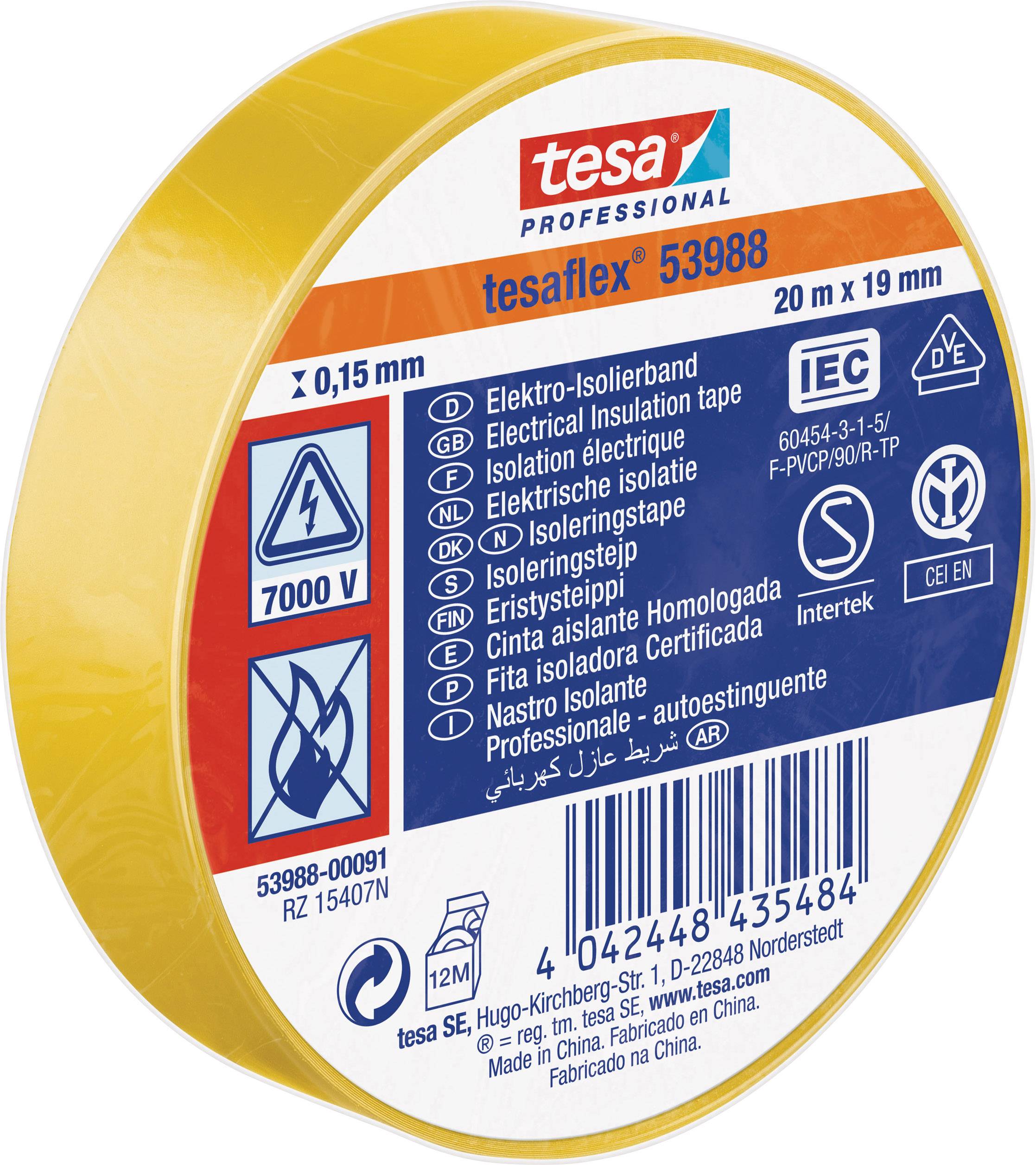 tesa 53988-00091-00 izolir traka zuta 20 m x 19 mm 1 kom