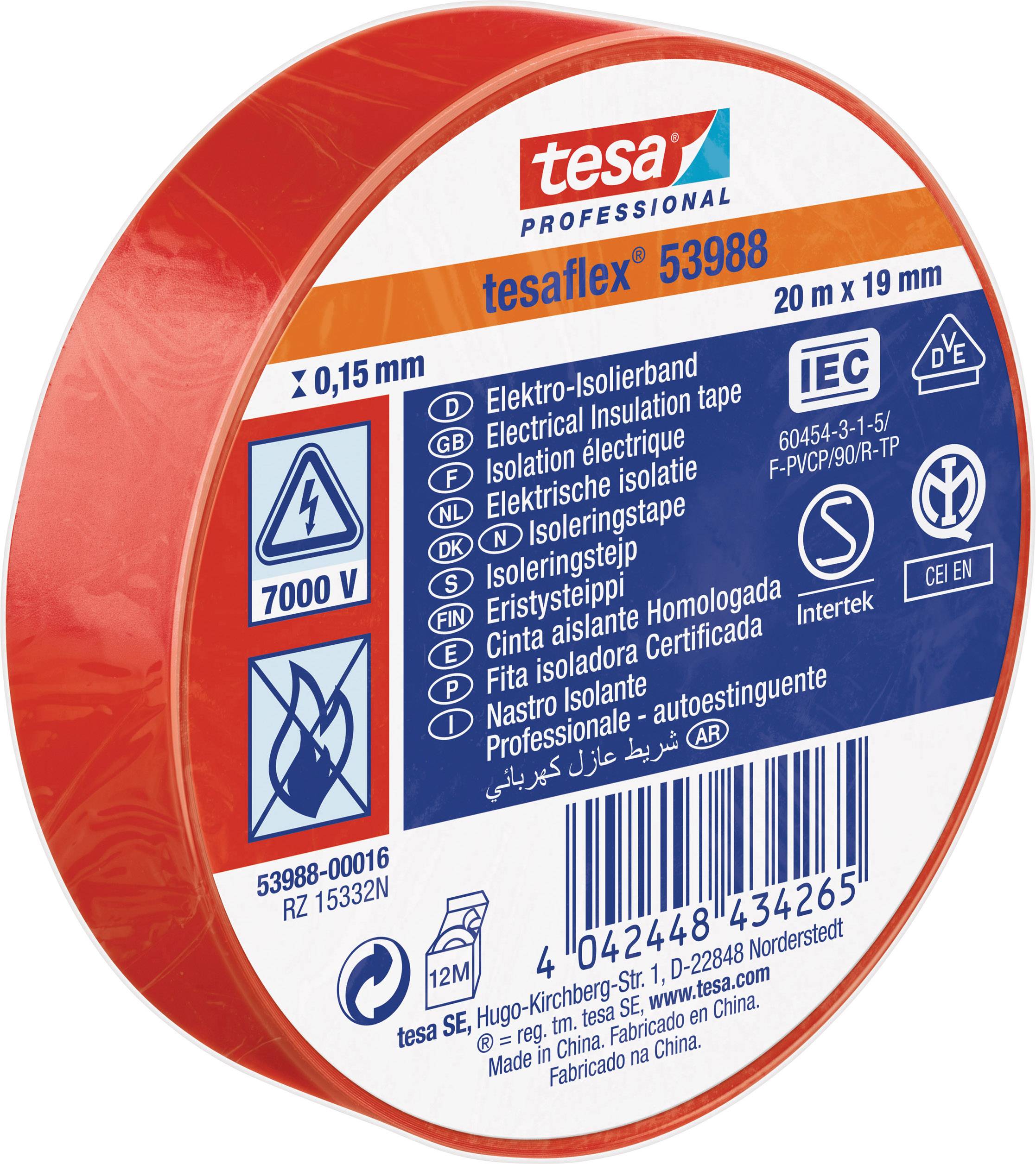 tesa 53988-00016-00 izolir traka crvena 20 m x 19 mm 1 kom