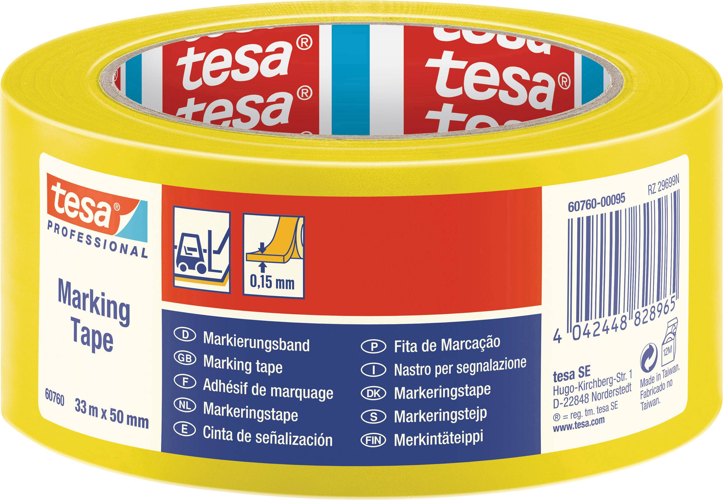 tesa 60760-00087-15 upozoravajuca traka crna, zuta 33 m x 50 mm 1 kom