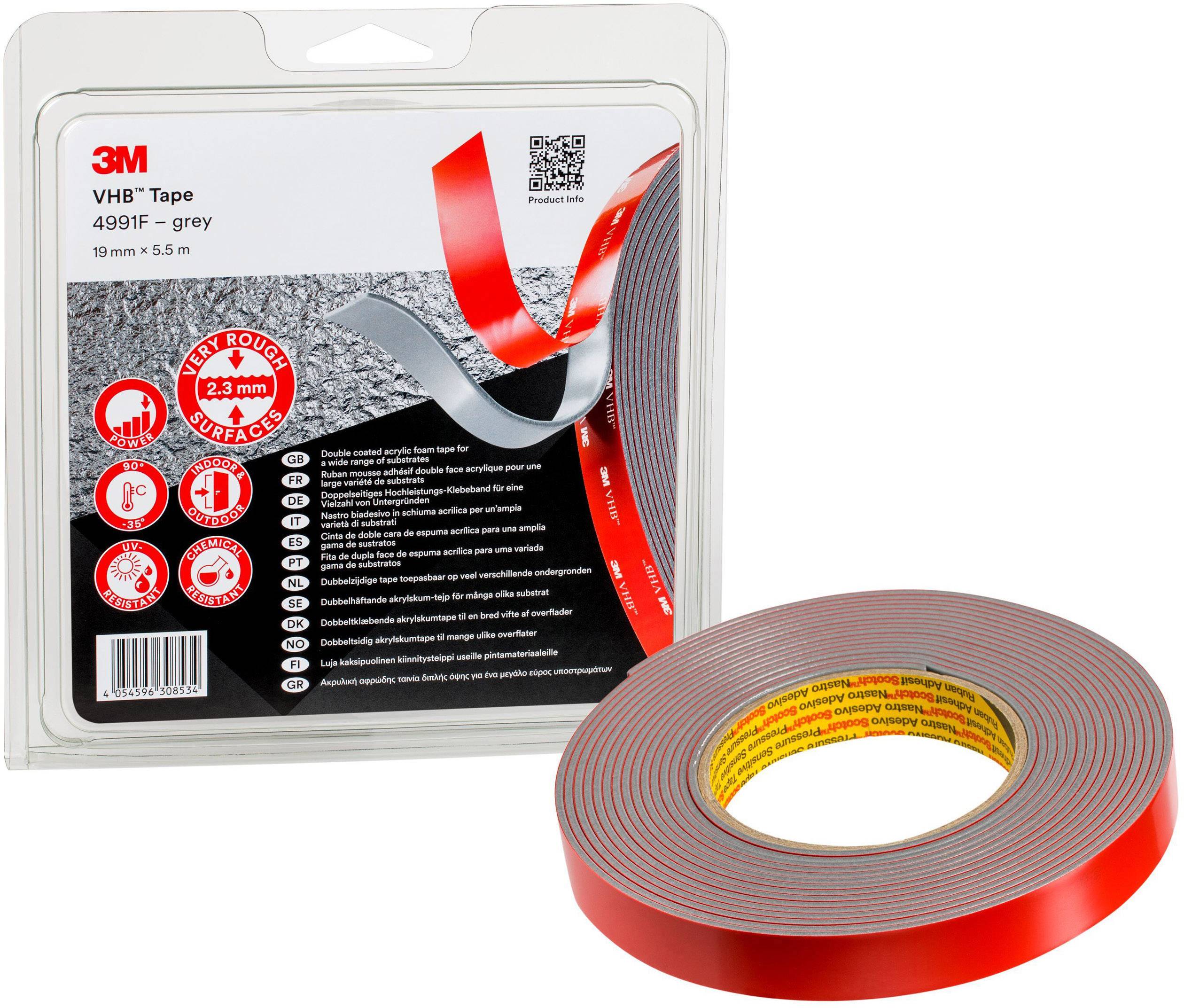 3M 4991F/IPS obostrana lepljiva traka siva 5.5 m x 19 mm 1 kom