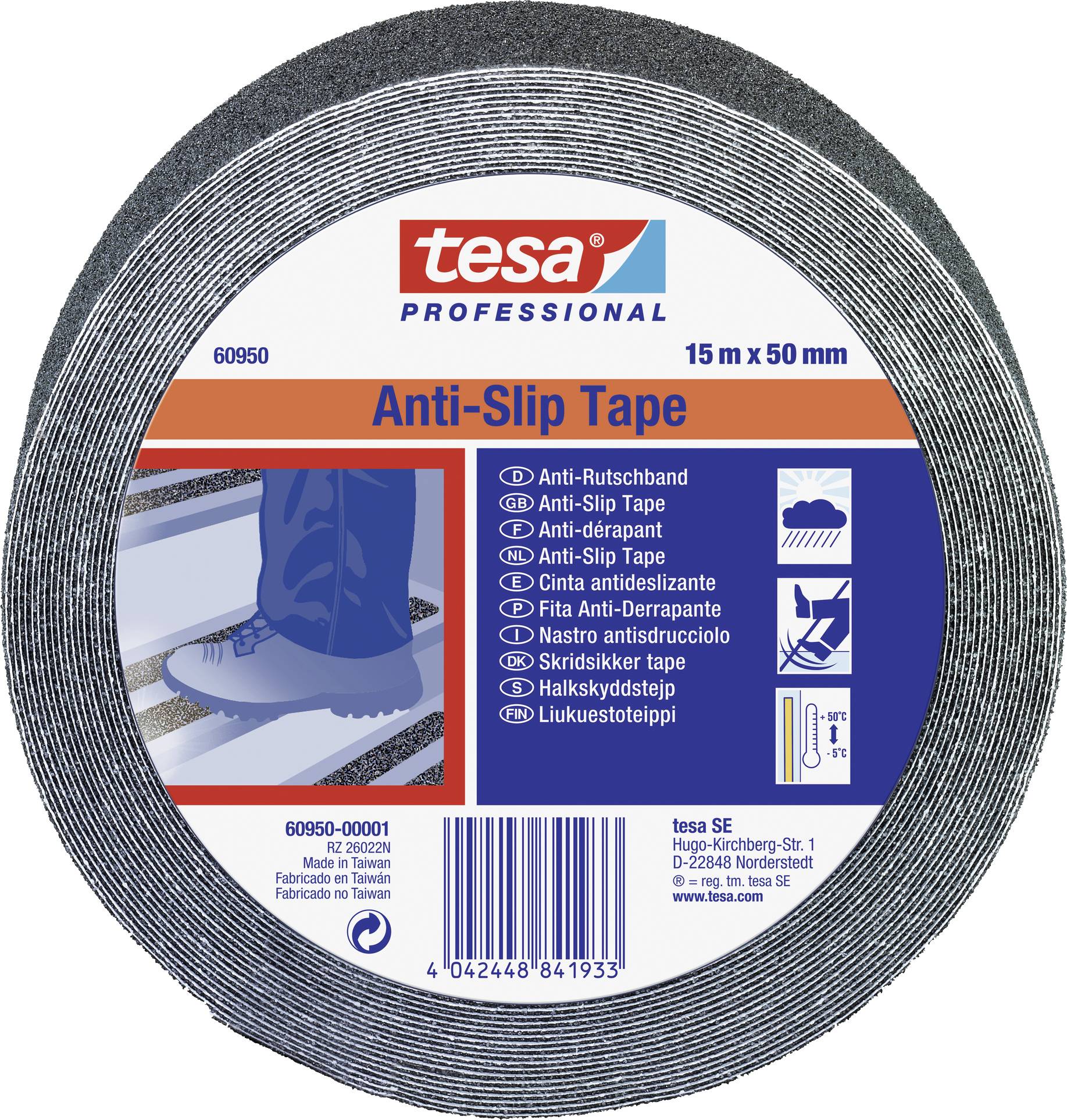 tesa 60950-00001-00 protivklizna traka crna 15 m x 50 mm 1 kom