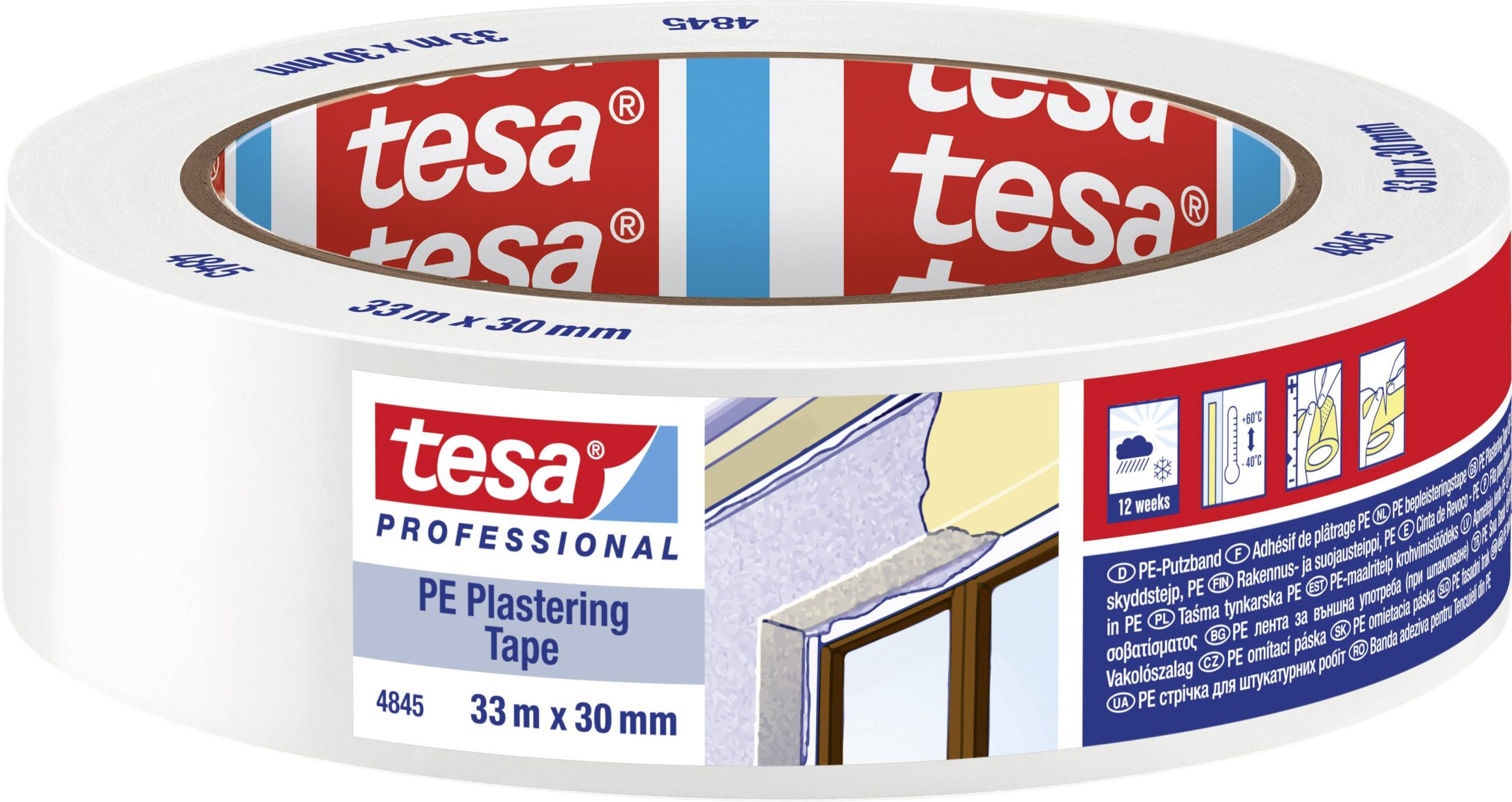 tesa 04845-00000-00 lepljiva traka bela 33 m x 30 mm 1 kom
