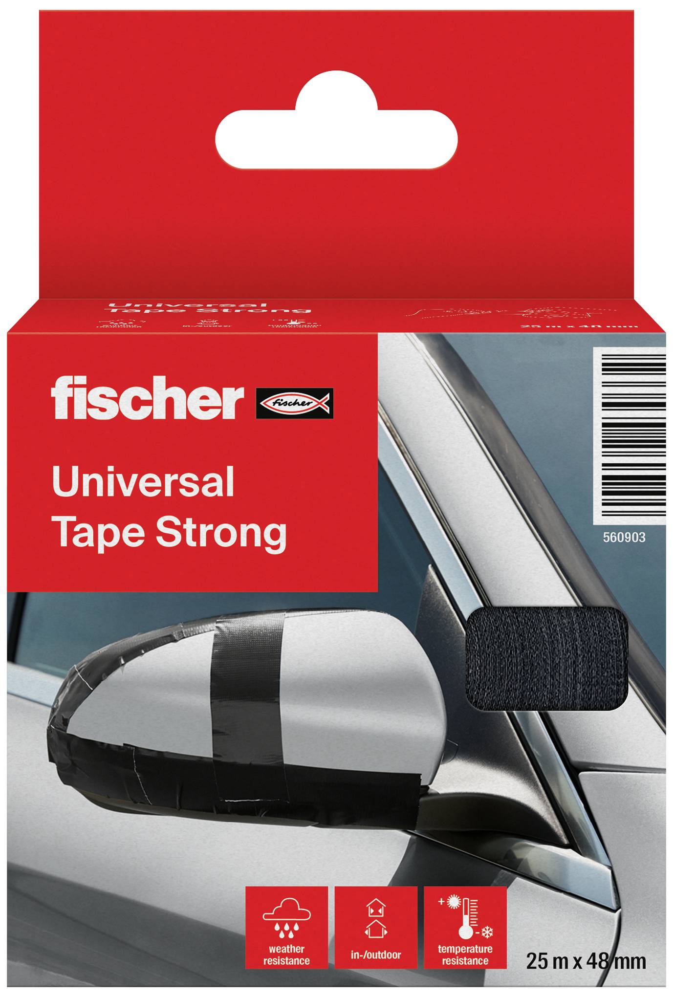 Fischer 560903 tekstilna lepljiva traka 25 m x 48 mm, crna