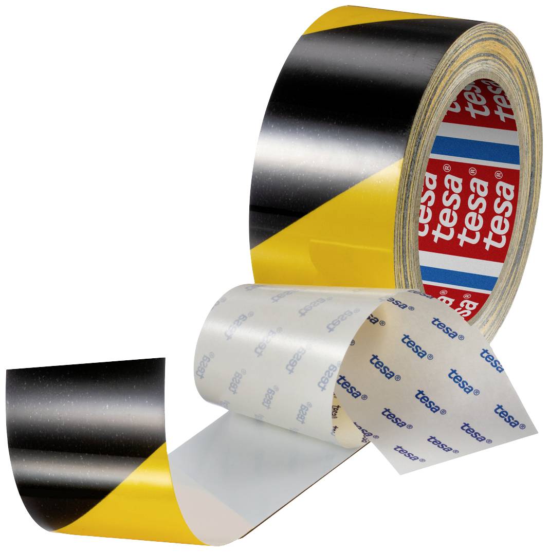 Tesa 2793753 traka za obeležavanje poda 20 m x 50 mm, crna/žuta, PET Film, debljina 175 µm