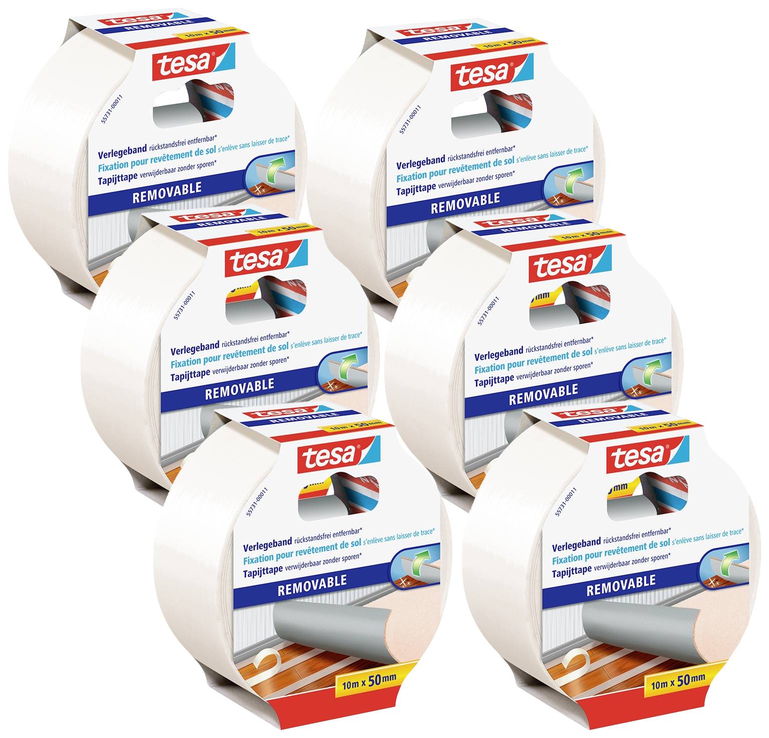 tesa obostrana lepljiva traka bela 10 m x 50 mm