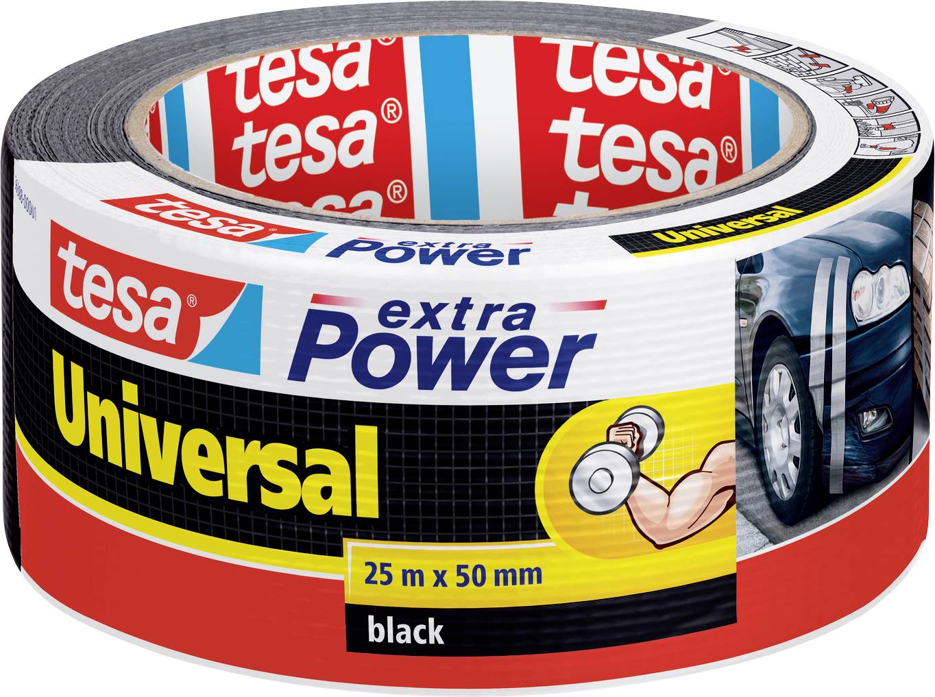 tesa UNIVERSAL lepljiva traka od tkanine crna 25 m x 50 mm 1 kom