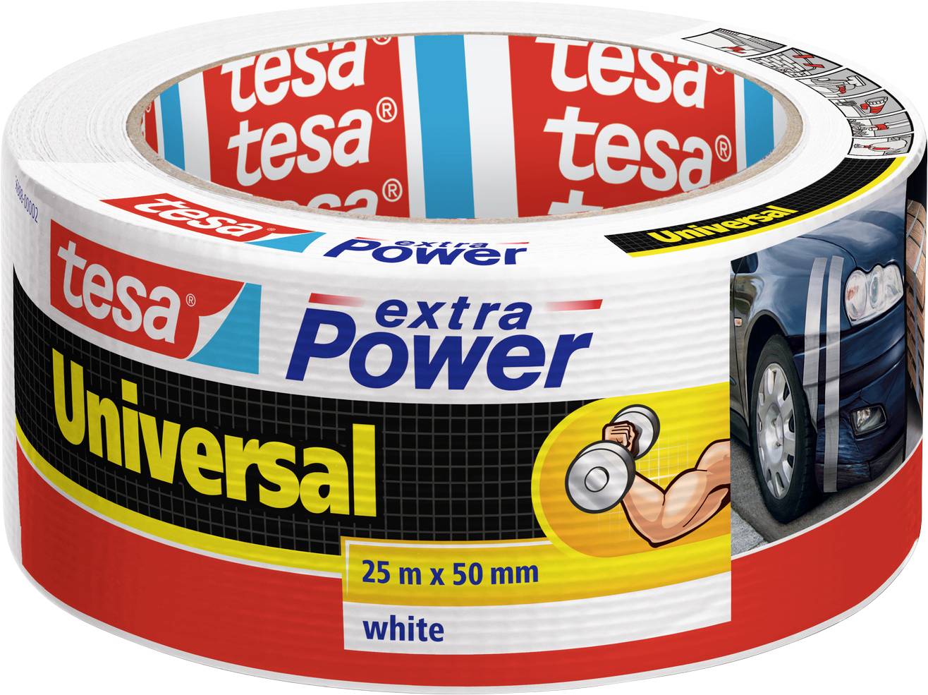 tesa UNIVERSAL lepljiva traka od tkanine bela 25 m x 50 mm 1 kom