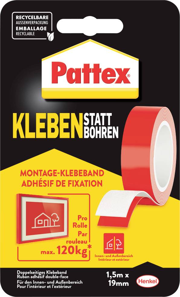 Pattex PXMT2 obostrana lepljiva traka bela 1.5 m x 19 mm 1 kom