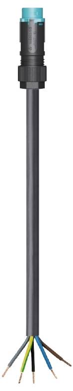 Wieland Electric 46.453.0504.6 priključni kabl 250 V, 16 A crna