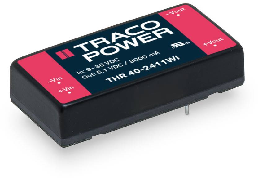 TracoPower THR 40-7222WI DC/DC napajanje - ispravljač za štampanu ploču 110 V/DC +12 V/DC 1.67 A 40 W Broj izlaza: 2 x.