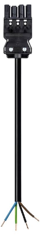 Wieland Electric 92.207.1003.1 priključni kabl 250 V, 16 A crna