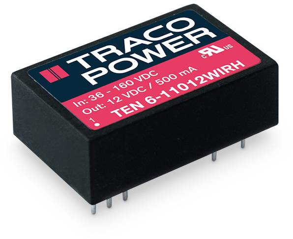 TracoPower TEN 6-11015WIRH DC/DC napajanje - ispravljač za štampanu ploču 110 V/DC 24 V/DC 250 mA 6 W Broj izlaza: 1 x.