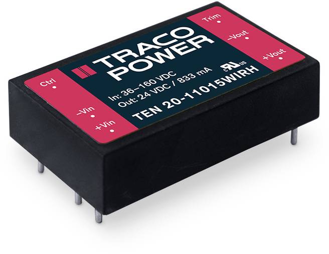 TracoPower TEN 20-11022WIRH DC/DC napajanje - ispravljač za štampanu ploču 110 V/DC +12 V/DC 833 mA 20 W Broj izlaza: 2 x.