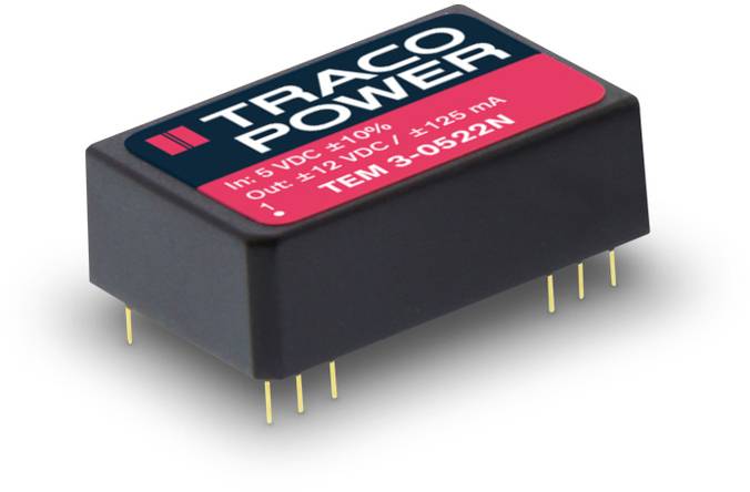TracoPower TEM 3-1213N DC/DC napajanje - ispravljač za štampanu ploču 12 V/DC 15 V/DC 200 mA 3 W Broj izlaza: 1 x.