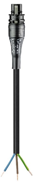 Wieland Electric 96.233.20C4.1 priključni kabl 250 V, 20 A crna